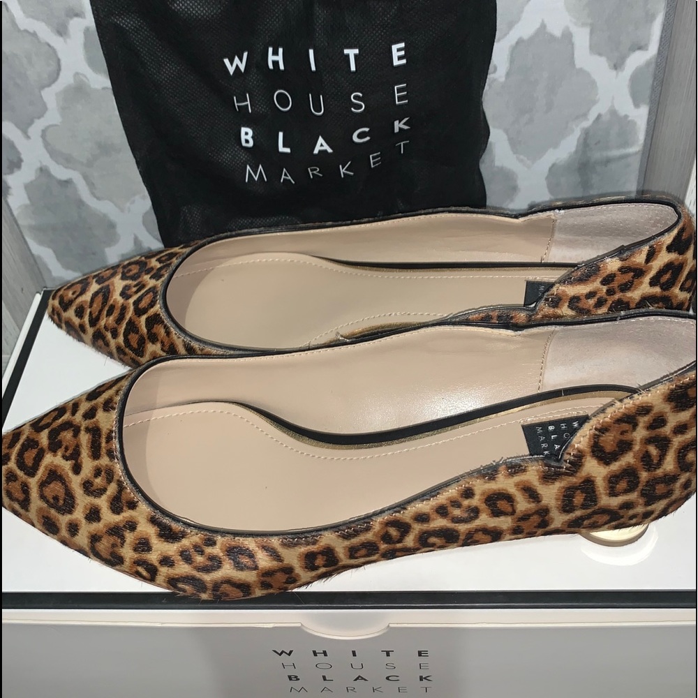 White House Black Market Bellamy Leopard Flat SZ 8